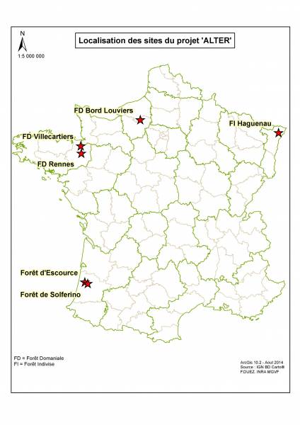 Répartition sites ALTER en France